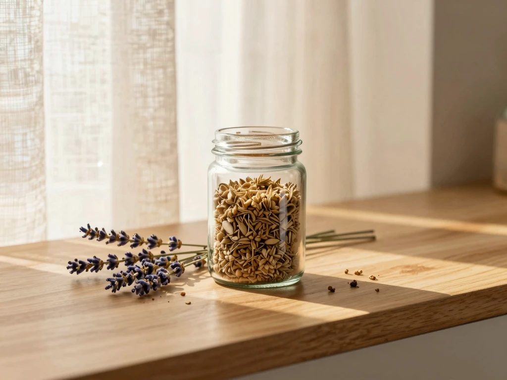 Minimal still life suggesting evening calm